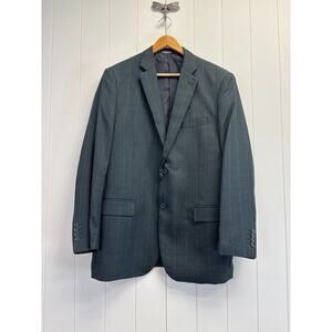 DeZilino‎ Hand Tailored Mens Plaid  Corpcore Career Suit Jacket Size 42R Office